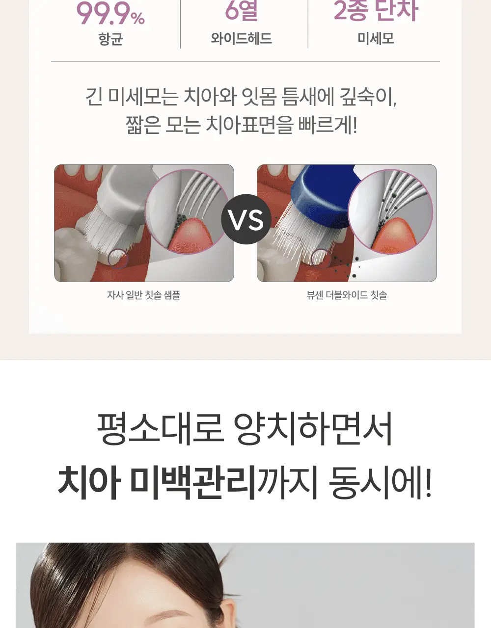 [데일리 미백케어] 뷰센15 치아미백제 80g 기획팩 (+더블와이드 칫솔 증정) 상세페이지 8